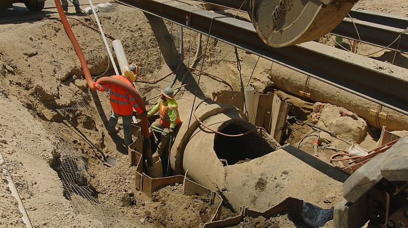 Image of sewer pipe repairs