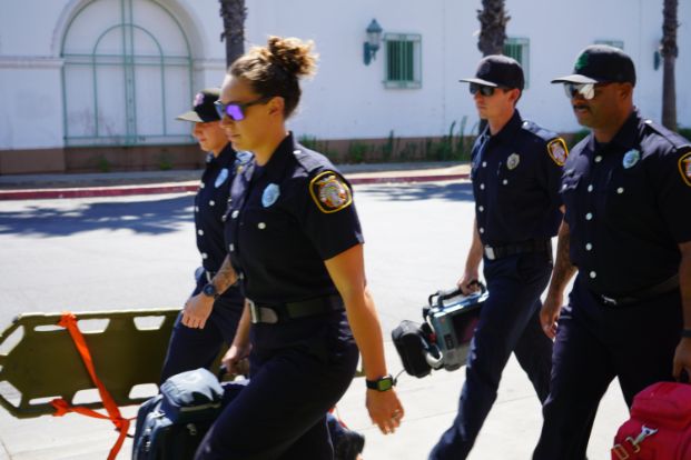 AMBULANCE TEAM WALKING HOLDING EMS GEAR