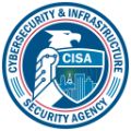 Official logo of cybersecurity and infrastructure security agency.