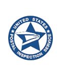 A blue and white image of a envelope, representig the US Postal Inspection Service.