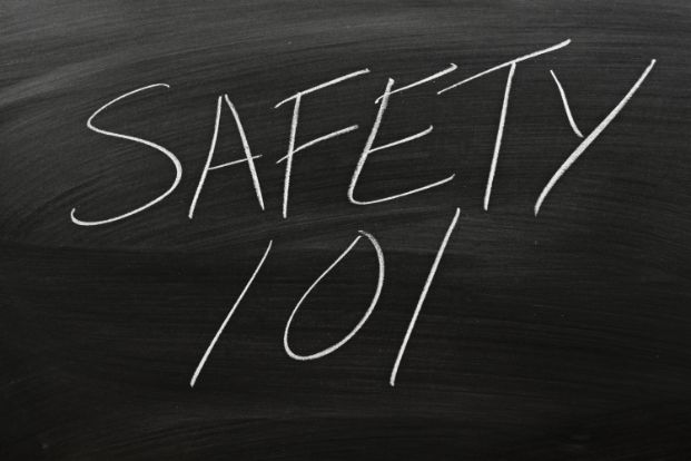 Writing of SAFETY on a chalkboard