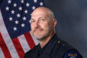 A portrait photo of the Sacramento Police Department Lieutenant Tod Bevins, in full class-A uniform