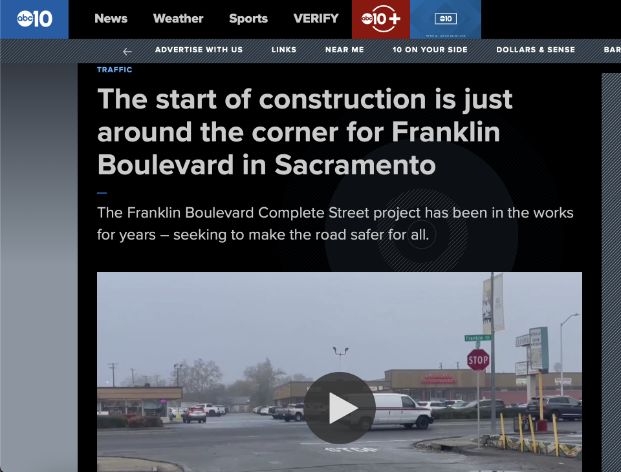 ABC 10 Interview about Franklin Boulevard Complete Streets Project construction starting soon.