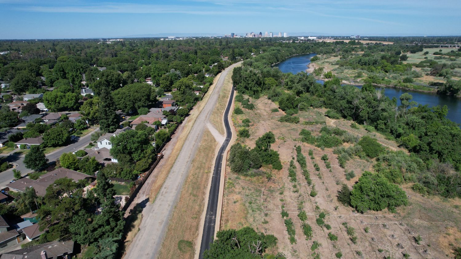 Sacramento River and Bridge overview with Two Rivers Trail 
