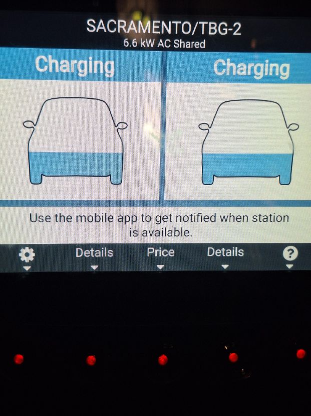 Image of ChargePoint EV charging station screen