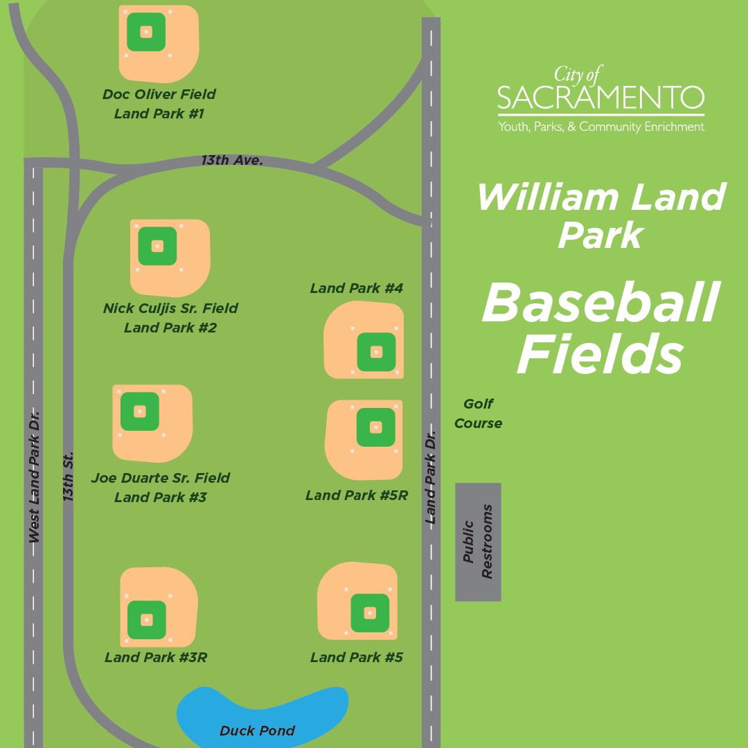 Map of land park baseball fields